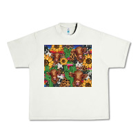 Pistachio western cactus sunflower highlands cow Urban Heavy Tee - BarkalooDesign