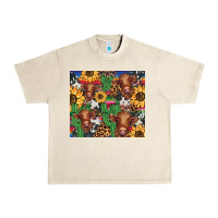 Sandshell western cactus sunflower highlands cow Urban Heavy Tee - BarkalooDesign