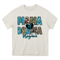 Cream mama of drama boy mom Heavy Core Tee - Zillion Design Studio