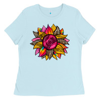 Baby Blue race  sunflower Ladies Tee - Zillion Design Studio