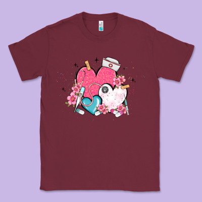 Nurse Hearts Classic Tee Designed By Maliassmallbusiness