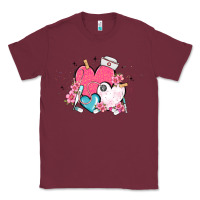 Burgundy nurse hearts Classic Tee - MaliasSmallBusiness