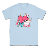 Dusty Blue nurse hearts Classic Tee - MaliasSmallBusiness