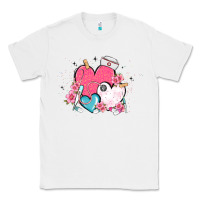White nurse hearts Classic Tee - MaliasSmallBusiness