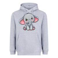 Heather Grey elephant Heavyweight Hoodie - texasbilliewilder