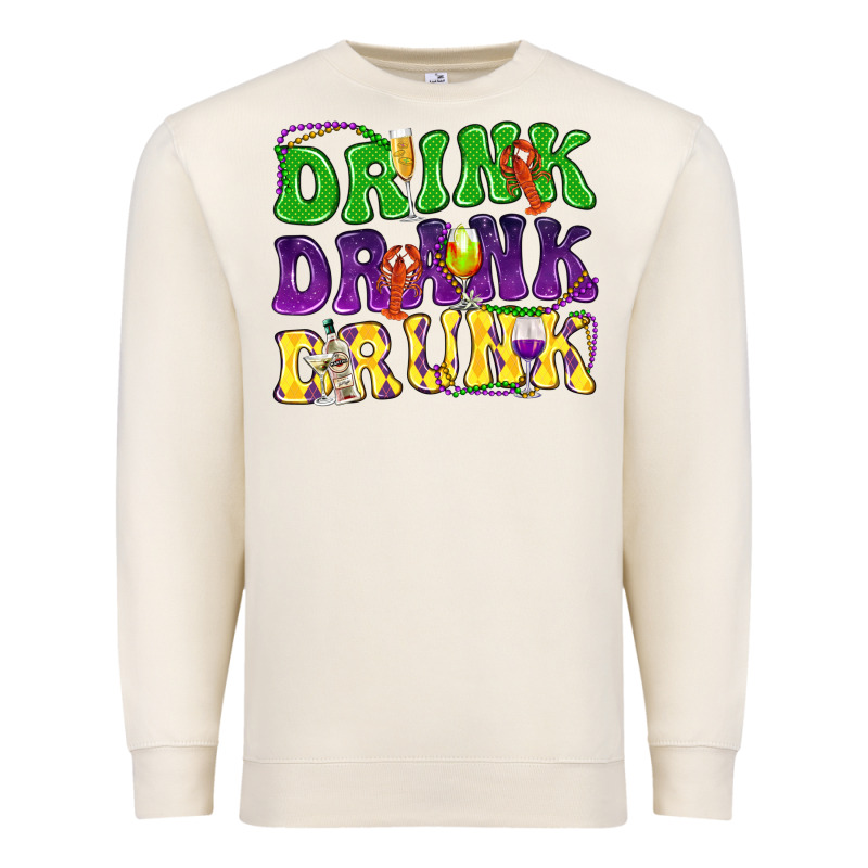 Drink Drank Drunk Premium Sweatshirt by NancyCooperArtShop | Teevron