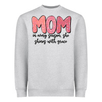 Heather Grey mom in every season, she shines with grace Heavyweight Sweatshirt - MaliasSmallBusiness
