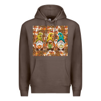 Coffee Fall gnomes Premium Hoodie - NancyCooperArtShop