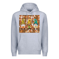 Heather Grey Fall gnomes Premium Hoodie - NancyCooperArtShop