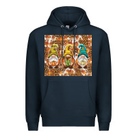 Navy Fall gnomes Premium Hoodie - NancyCooperArtShop