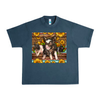 Midnight Navy Western Cute Hampshire Pigs Urban Heavy Tee - LillyAllenDesigns