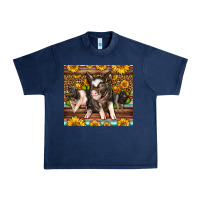 Navy Western Cute Hampshire Pigs Urban Heavy Tee - LillyAllenDesigns