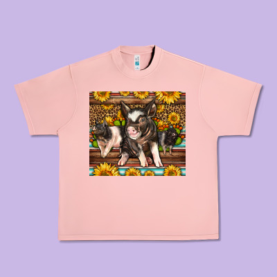Western Cute Hampshire Pigs Urban Heavy Tee Designed By Lillyallendesigns