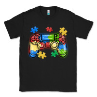 Black autism awareness video game controller Classic Tee - MaliasSmallBusiness