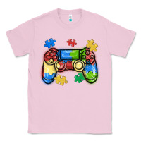 Bubblegum Pink autism awareness video game controller Classic Tee - MaliasSmallBusiness
