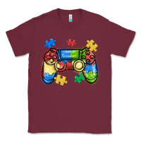 Burgundy autism awareness video game controller Classic Tee - MaliasSmallBusiness