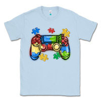 Dusty Blue autism awareness video game controller Classic Tee - MaliasSmallBusiness