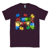 Plum autism awareness video game controller Classic Tee - MaliasSmallBusiness