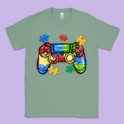 Autism Awareness Video Game Controller Classic Tee Designed By Maliassmallbusiness