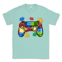 Seafoam autism awareness video game controller Classic Tee - MaliasSmallBusiness