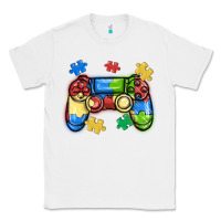 White autism awareness video game controller Classic Tee - MaliasSmallBusiness