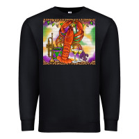 Black Mardi Gras crawfish Premium Sweatshirt - NancyCooperArtShop