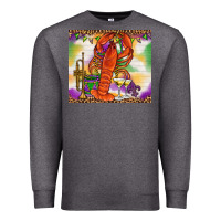 Charcoal Heather Mardi Gras crawfish Premium Sweatshirt - NancyCooperArtShop