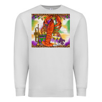Dove Grey Mardi Gras crawfish Premium Sweatshirt - NancyCooperArtShop