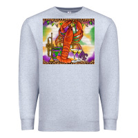 Heather Grey Mardi Gras crawfish Premium Sweatshirt - NancyCooperArtShop