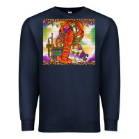 Navy Mardi Gras crawfish Premium Sweatshirt - NancyCooperArtShop
