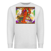 Oatmeal Heather Mardi Gras crawfish Premium Sweatshirt - NancyCooperArtShop