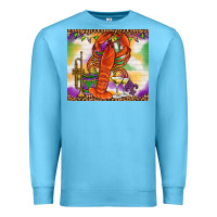 Ocean Blue Mardi Gras crawfish Premium Sweatshirt - NancyCooperArtShop