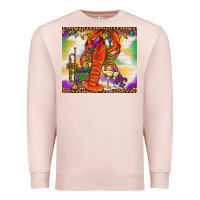 Pale Pink Mardi Gras crawfish Premium Sweatshirt - NancyCooperArtShop