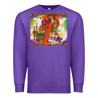 Purple Mardi Gras crawfish Premium Sweatshirt - NancyCooperArtShop