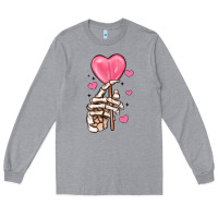 Heather Grey skeleton hand with sugar valentines day Long Sleeve Tee - MaliasSmallBusiness