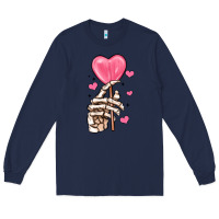 Navy skeleton hand with sugar valentines day Long Sleeve Tee - MaliasSmallBusiness