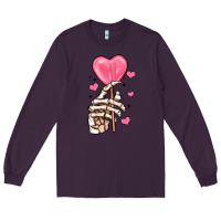 Plum skeleton hand with sugar valentines day Long Sleeve Tee - MaliasSmallBusiness