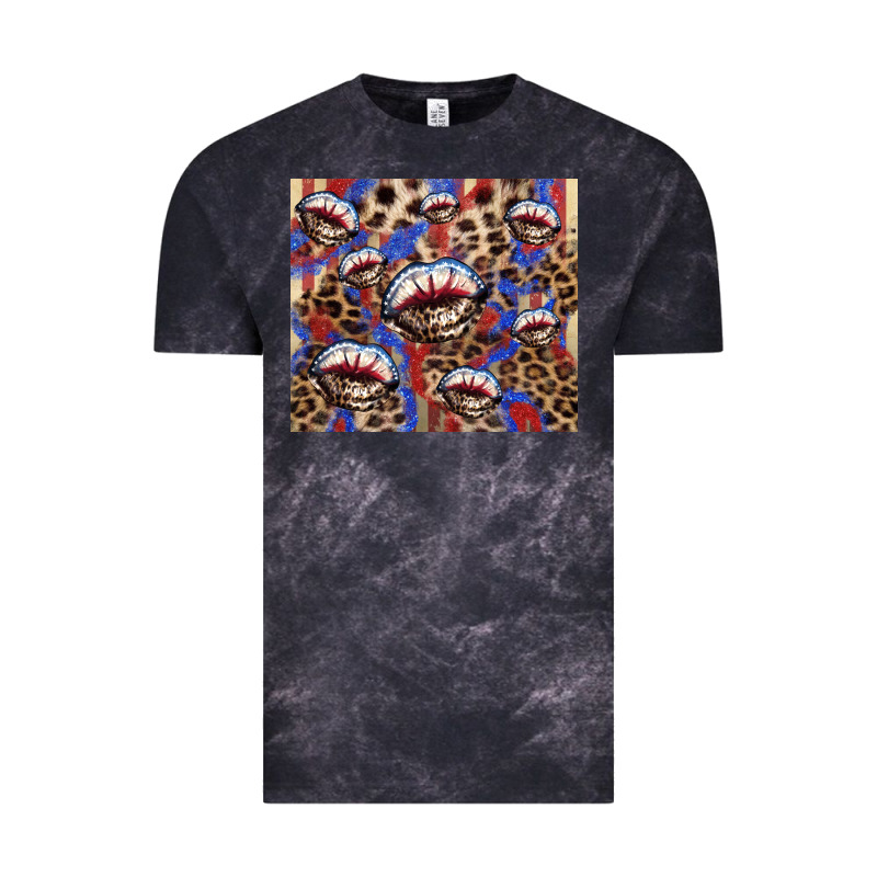 American Flag Lips Leopard Vintage Tee by NancyCooperArtShop | Teevron