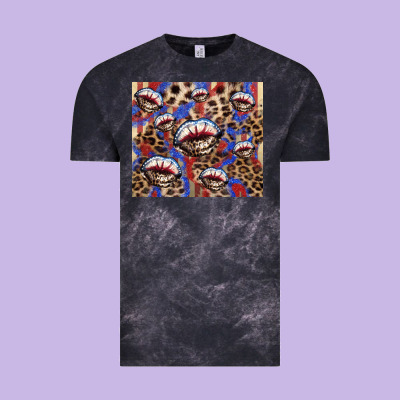 American Flag Lips Leopard Vintage Tee Designed By Nancycooperartshop