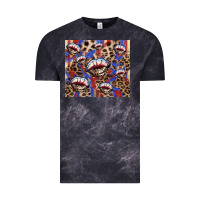 Cloud Black american flag lips leopard Vintage Tee - NancyCooperArtShop