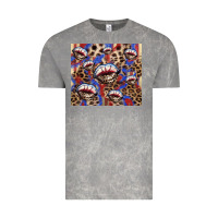 Cloud Rock american flag lips leopard Vintage Tee - NancyCooperArtShop