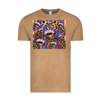 Vintage Camel american flag lips leopard Vintage Tee - NancyCooperArtShop