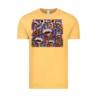 Vintage Mustard american flag lips leopard Vintage Tee - NancyCooperArtShop