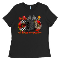 Black with god all things are possible Ladies Tee - Zillion Design Studio