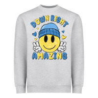 Heather Grey down right amazing Heavyweight Sweatshirt - MaliasSmallBusiness