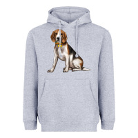 Heather Grey beagle with overflow Heavyweight Hoodie - texasbilliewilder