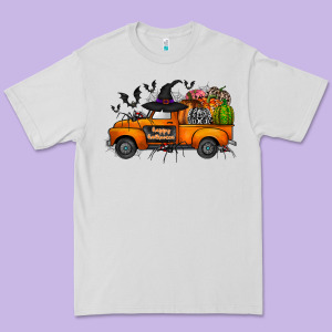 Happy Halloween Truck Premium Tee Designed By Cowhidedigitalart