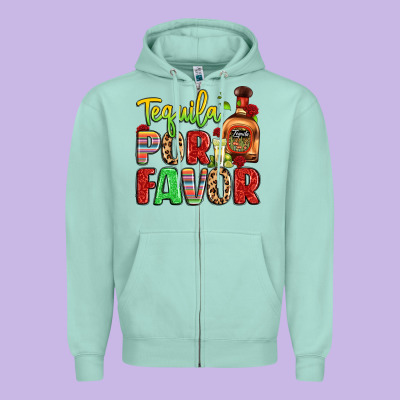 Tequila Por Favor Zipper Hoodie Designed By Lillyallendesigns