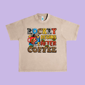 Hockey Begins After Coffee Ado Urban Heavy Tee Designed By Adodesignshop