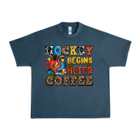 Midnight Navy hockey begins after coffee ado Urban Heavy Tee - AdoDesignShop